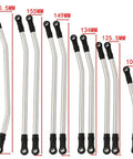 313mm Wheelbase Stainless Steel Link Rod Set For 1x10 RC Axial SCX10 II 90046 90047 Rock Crawlers Beefed Up Durable Suspension Linkage Upgrade 10 Pcs For Tougher Travel showing all sizes