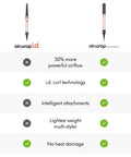 Comparison chart of airwrap i.d. and Coanda 2x Airwrap Multi Styler And Dryer For Straight And Wavy Hair In Ceramic Pink, Higher Air Power