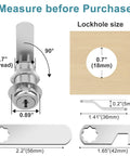 Measurement guide for Heavy Duty Zinc Alloy Cam Locks For Cabinet Drawers And RV Storage, showing dimensions and lockhole size.