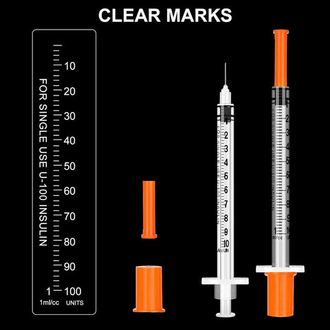 1ml 30G 5 16th Inch 8mm Lab Syringes Individual Pack Of 60 Leak Resistant Plunger With Clear Markings For Precise Dispensing Clear Barrel Easy Read Measurements Lab Supplies, clear-marked syringe