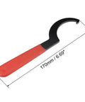 C Type Wrench Spanner For APU13 CNC Lathe Keyless Drill Chuck With Red Non Slip Handle, 170mm Length, Carbon Steel, Hardened Finish