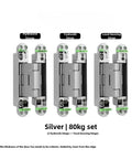 Top Shelf Invisible Hydraulic Hinge Set With Dead Silent Damping And Easy Multi Directional Adjustments For Zero Hassle Hidden Door Projects That Run Slick And Hold Up To Heavy Daily Use, showing silver 80kg hinge set.