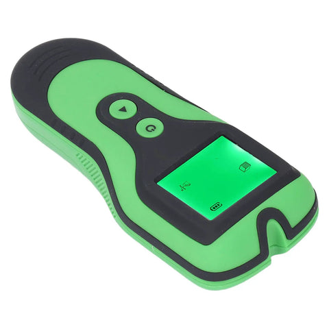 Mingzhe Stud Finder with 5 Modes LCD Display showing green LCD screen and control buttons, designed for detecting hidden objects.