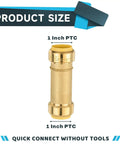 One Inch Push To Connect Pipe Coupling Pex Cpvc Copper 50 Pack Lead Free Brass Quick Install Plumbing Fittings size view.