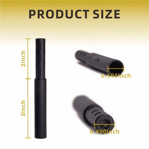 Product size illustration of 8 Pack Golf Club Shaft Extensions Carbon Fiber 0.49 Inch Small End 0.595 Inch Thick End By 3 Inch Length