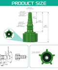 Five Pack Oxygen Tubing Swivel Nipple Connectors Individually Packaged For No Hassle Setup And A Solid Leak Free Fit With Most Oxygen Concentrators Regulators And Flow Meters. Green 9/16-18UNF connector size diagram