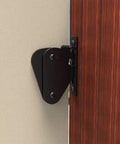 Heavy Duty Slide Bolt Door Lock Hasp Kit for Barn Doors Gates and Sliding Latches, carbon steel, side view on door