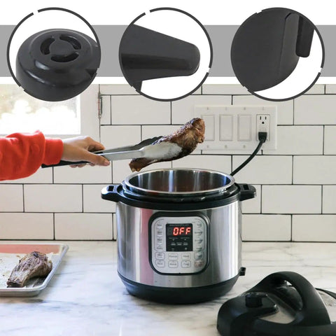 Using 2 Pack Steam Release Valve for Instant Pot Duo Series, replaces venting control, fits all Duo models, in kitchen scene.