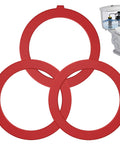 3 Pack Silicone Flush Valve Seal For Canister Toilets Replacement Gasket Hassle Free Install Leak Proof Durable Toilet Seal Fits K-GP1059291 And K-4436 Red Or Yellow Color, shown in red with toilet diagram