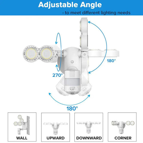Motion Sensor Outdoor LED Flood Lights 30W 4000 Lumens 5000K Security Lighting with adjustable 320 degree angle