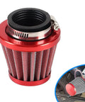 38Mm Air Filter Beefed Up For 50Cc To 212Cc Engines And VM22 PZ22 PZ26 PZ27 PD18J NC50 Carburetor, close-up and installed view