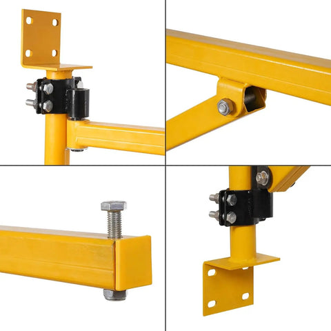 Solid Doppy Wall Mount Jib Crane Heavy Duty Hoist Bracket 180 Degree Swivel Scaffold Lifting Arm Carbon Steel close-up of adjustable bolts and joint details