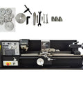 Badass Heavy Duty Precision Metal Workshop Bench Lathe With 10.2 Inch Swing And 27.6 Inch Capacity featuring accessories and tools for machining