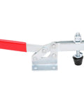 Heavy Duty Quick Clamp 5 Pack Set For Welding And Auto Works With Galvanized Steel Build, lever clamp with red handle.