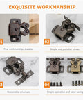 Double Roller Cabinet Door Latches And Catches Kit With Cold Rolled Steel For Pantry And Display Cabinets Noise Reduction No Slam