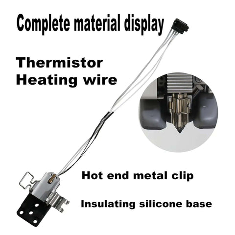 Hotend Heating Assembly For Bambu Lab A1 And A1 Mini 3D Printer Up To 390C With Thermistor Ceramic Heater Base Clip displayed