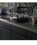 Gray Black Marble Soapstone Vinyl Countertop Wrap Peel And Stick Waterproof Backsplash Cover 36 By 120 Inches in kitchen setting