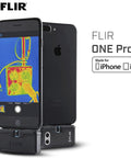 Pro LT Thermal Imaging Camera For Your iPhone And iOS Devices With Lightning Port High Resolution 1440x1080 Infrared Imaging Clear Night Vision For Home DIY Trades And Outdoor Inspections Not Compatible With USB C iPhones attached to iPhone showing thermal image