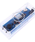 4 Digital Clock DIY Soldering Practice Kits With Color Display Electronics Build Alarm Clock Projects For Fun Learn Hands On Soldering Includes English Instructions Night Light Temperature Date And Week Display, blue PCB in clear case