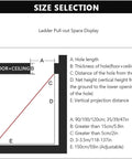 Size selection diagram for Dead Simple Electric Attic Ladder With Hassle Free Remote Control Pull Down Folding Loft Staircase.