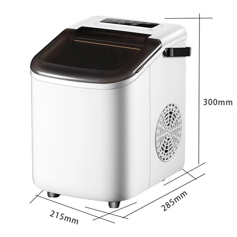 Portable Countertop Ice Cube Maker With Led Screen Produces 22 Pounds Daily Self Cleaning Quick Chill In 7 Minutes side view dimensions