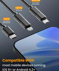 Endoscope Cam With Light 1920P Borescope Eight LED Lights 33 Ft Semi-Rigid Snake Inspection Camera IP67 with phone connectors