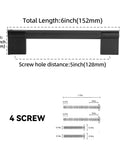 Diagram showing dimensions of 10 Pack 5 Inch Matte Black Cabinet Handles For Cabinets And Drawers Durable Metal Pulls, including screws.