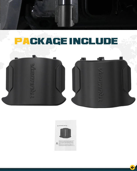 Rear bumper crossmember end caps by Trumgeta, all-black pair in rubber for 4th Gen Toyota Tacoma.