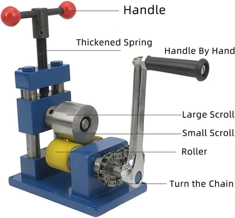 Top Shelf Manual Rolling Mill Machine And Bracelet Bending Tool For Jewelry Making Rock Solid Press Brake Forming Kit No Sweat Operation With Comfort Grip Handle Straight Up Built To Last