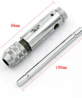Adjustable T Handle Tap Wrench Set With Five M3 M4 M5 M6 M8 Taps And Five Drill Bits 0.25mm To 0.7mm For Quick Tapping And Threading DIY