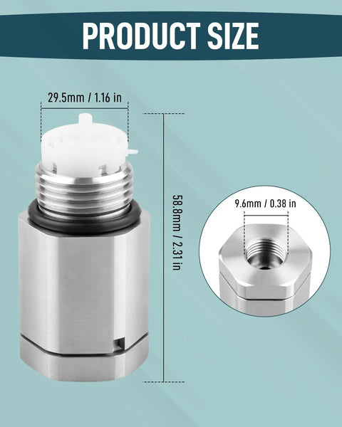 Rock Solid Brake Proportioning Valve Replacement For Ford Bronco E Series And F Trucks 1987 Through 2004 Direct Swap size dimensions shown in image.