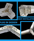 Hexagon Garage LED Light 168W Honeycomb Ceiling Panel 6500K RGB 20736LM corner connectors close-up