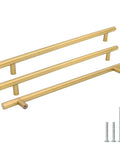 Gold Cabinet Handles 10 Pack Brushed Gold Stainless Steel Drawer Pulls For Kitchen Cabinets And Dressers Durable DIY Upgrade