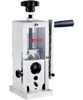 Manual Wire Stripping Machine For Copper 0.06-1.5 Inch Strips With Hand Crank Or Drill Powered Visible Depth Reference No Fuss Portable Aluminum Frame Wire Peeler For Scrap Copper Recycling, showing aluminum frame and hand crank.
