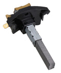 Heavy Duty Gray Industrial Vacuum Replacement Carbon Brush Kit Featuring Rock Solid Iron Holders And Premium Graphite Rods close-up view of carbon brush with connector.