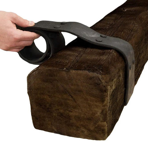 Double Rubber Strapping For Wood Faux Beams With Realistic Iron Look Flexible Urethane Beam Straps In Black Finish