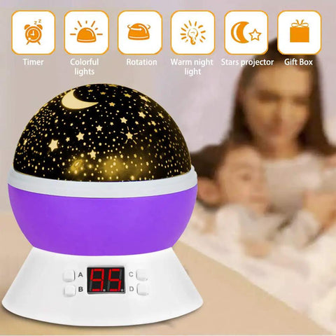 Star Projector Night Light for Kids Bedroom Ceiling With Timer and Rotating Galaxy Sky Projection Baby Sleep Aid Lamp