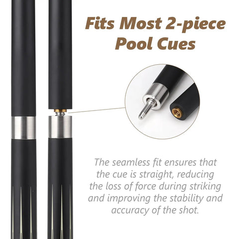 Quick Release Pool Cue Joint With Quick Lock For Billiard Cues Three Eighths By Ten Joint, black shafts, fits 2-piece cues
