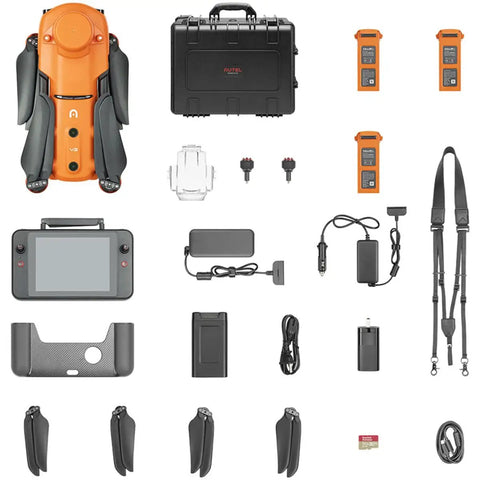 EVO II V3 Pro 6K RTK Rugged Drone Bundle with 1 Inch CMOS Sensor, remote, batteries, and accessories for aerial cinematography.