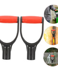 Two Pack D Shaped Shovel Handle Replacement With Grippy Comfort Grip For Spades And Garden Tools, Easy Install, Durable Non Slip Handle