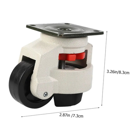 Set Of 4 Adjustable Height Swivel Leveling Casters Heavy Duty 3 Inch Industrial Plate Caster Wheels For Workbenches Machinery Equipment Transport Mobile Shop Gear, aluminum and nylon