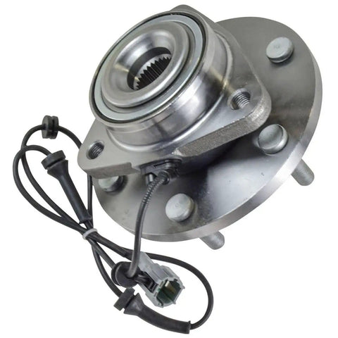 Front And Rear Wheel Hub And Bearing Assembly Kit Heavy Duty For Infiniti QX56 2004 2007 Nissan Armada 2005 2007 Pathfinder Armada 2004 432021LA0A BHA86484 Includes Two Front Hubs And Two Rear Hubs showing a single hub assembly with wiring and bolts
