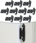 Self Closing Overlay Flush Cabinet Hinges With Chrome Finish Cold Rolled Steel Built To Last Soft Close Noise Reduction Black 10 Pack