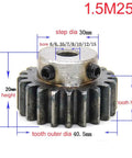 1.5 Mod Spur Gear With 25 Teeth Step Bore 20mm Hardened 45 Steel Motor Gear With Set Screws For DIY Gearhead Toy Builds And Heavy Duty Gearbox Projects