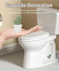 Ceramic Toilet Bolt Covers Decorative Bathroom Hardware Hand Painted Cactus Caps on hand next to toilet bowl.