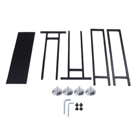 Heavy Duty Metal 3D Printer Filament Rack 7 Tier Holds 84 Spools parts including black metal rods and silver fittings.