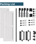 72 By 96 Inch White Barn Door With Sliding Hardware Kit For 68 To 70 Inch Wide Openings Space Saving Double Door Design