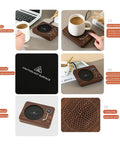 Electric Coffee Mug Warmer With Three Heat Settings And Four Hour Auto Shutoff Keeps Your Favorite Brew Piping Hot For Lazy Desk Setup Or Cozy Kitchen Counters No More Cold Sip Vibes On The Daily - brown wooden design with touch controls and coffee mug