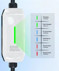 Top Tier Level Two EV Charger 16 Amp 240 Volt EVSE light indicator showing charging status and faults.