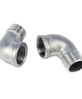 2 Pack Stainless Steel 304 90 Degree Elbow Fittings, 3/4 NPT Threaded, Female to Male, NPT-NPT Connection, 0.98 Inch OD